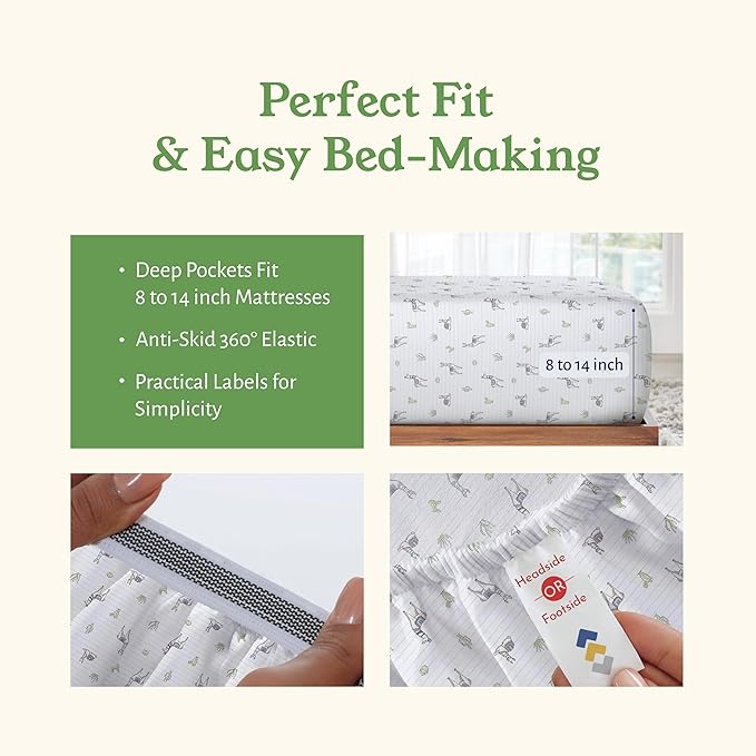 California Design Den Printed Twin Sheet Set Cotton, 100% Organic Cotton - Image 5