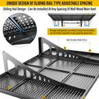 4Pack 2x3ft Adjustable Metal Garage Wall Shelving Heavy Duty Garage Storage Shelf Wall Mounted Black