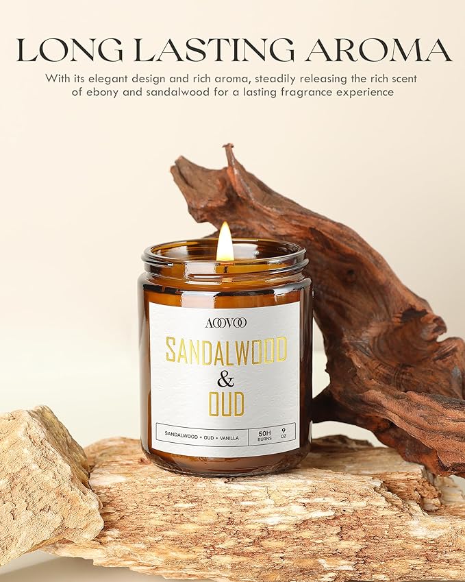 AOOVOO Sandalwood Oud Candle - Image 2