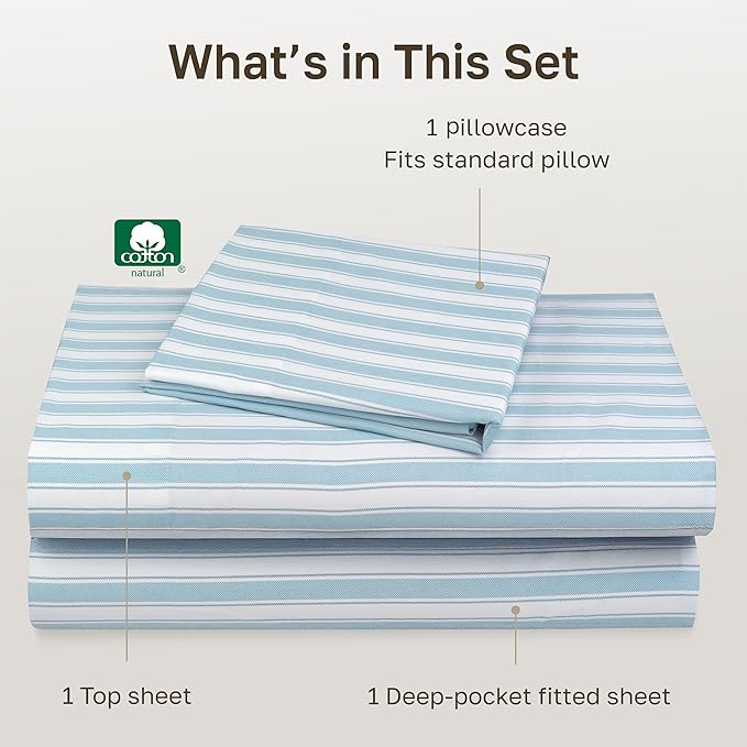 California Design Den Soft 100% Cotton Sheets Twin Size Set, 400 Thread Count - Image 4