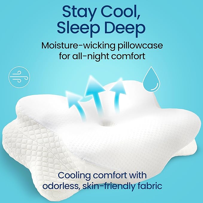 Cervical Neck Pillow for Sleeping, Ergonomic Contour Soft Non Collapsing Memory - Image 7