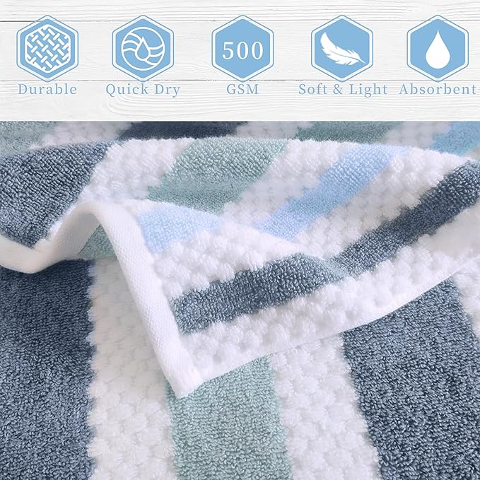 Waffle Hand Towels, Striped Hand Towel, Durable Towel - Image 2