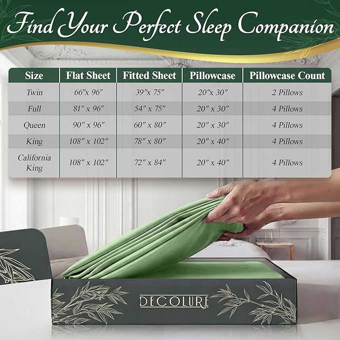 DECOLURE 100% Viscose Derived from Bamboo Sheets Queen Size - Image 8