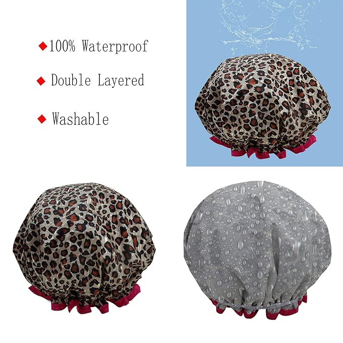 Shower Cap for Women, Hotel and Hair Salon … - Image 2