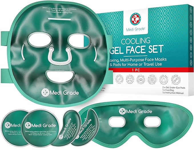 Medi Grade Cooling Ice Face Mask and Cooling Eye Mask by MediGrade