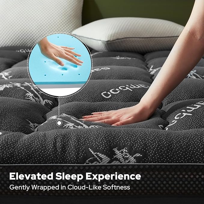 BEDLORE California King Memory Foam Mattress Topper 4 Inch, 2-in-1 Dual Layer - Image 4