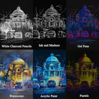 Fuxi Black Sketchbook 11x14 Inches, 60 Sheets (90lb/150gsm), Hard Cover Spiral Bound | Black Paper Pad for Illustration & Art Class, Professional Artist Sketch Book for Adults & Students.