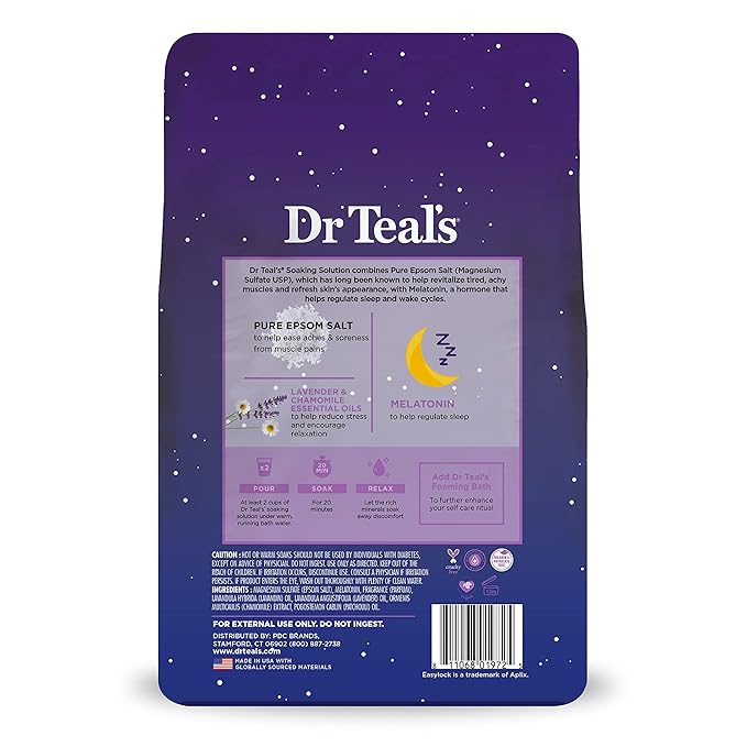 Dr Teal's Pure Epsom Magnesium Salt Soak, Sleep Blend - Image 10