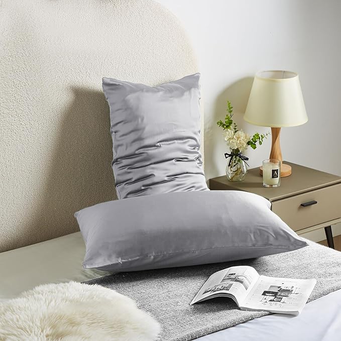 Silk Pillow Cases 2 Pack Mulberry Silk Pillowcases Soft Breathable Both Sided - Image 2