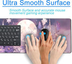 Cool Kawaii Pastel Purple Floral Desk Mat Mouse Pad Large Gaming Mousepad Spiritual Full Moon XL Extended Desk Pad Laptop Keyboard Mouse Mat, Cute Deskmat for Women Office Decor 31.5''x11.8''