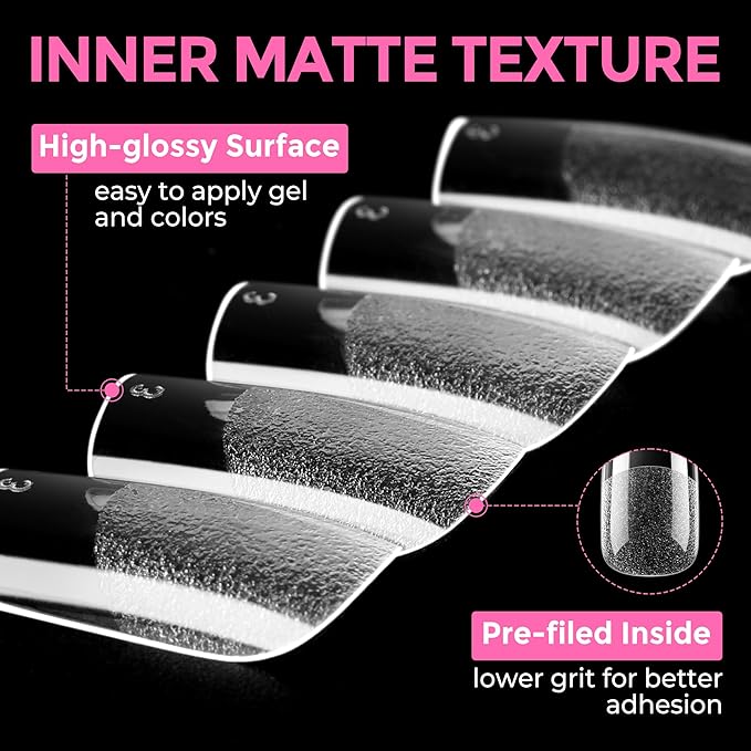 UNA GELLA Short Square Gel Nail Tips 216pcs Short Square Press on Nails - Image 7
