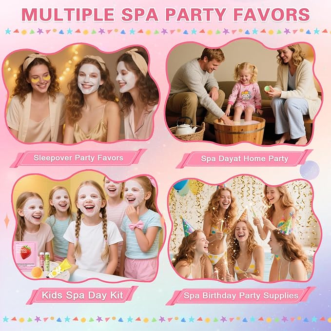 120 PCS Spa Party Supplies for Girls & Women, Spa Party Favors Include Face - Image 3