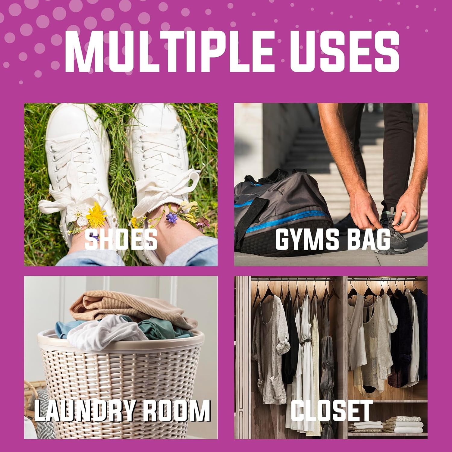 4 Pack Baking Soda Deodorizers, Lavender Scent Shoe Deodorizer Balls, Air Freshener for Home, Odor Eliminator for Closets Bathroom Pets, Up to 80 Days