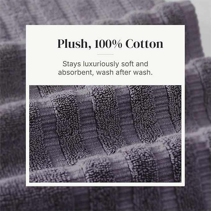 Modern Threads Classic Diamond 6-Piece 100% Cotton Towel Set – Yarn Dyed - Image 5