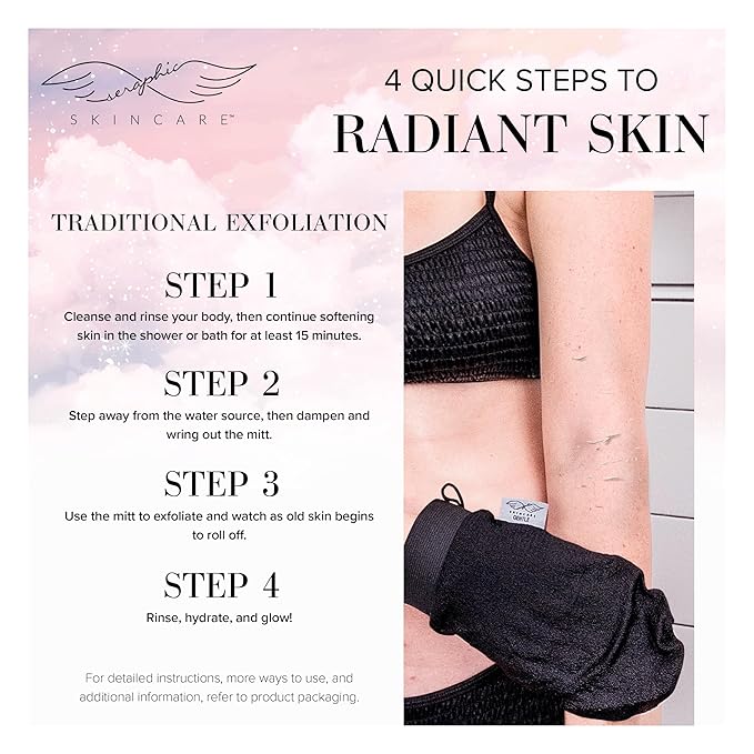 Seraphic Skincare Premium Exfoliating Glove – Viscose Fiber Korean Exfoliating - Image 4