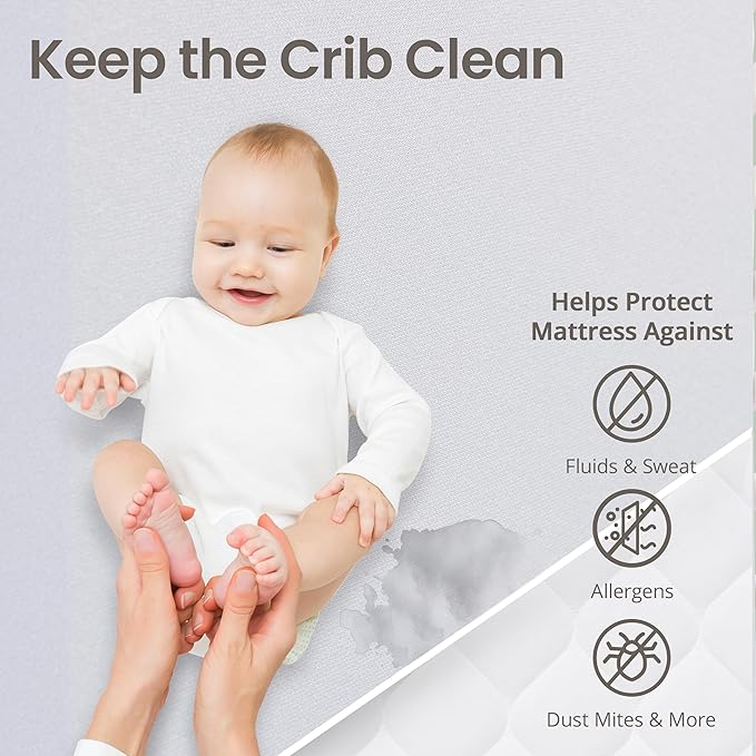 SafeRest Waterproof Mattress Protector Crib Size – Absorbent Breathable Soft - Image 2