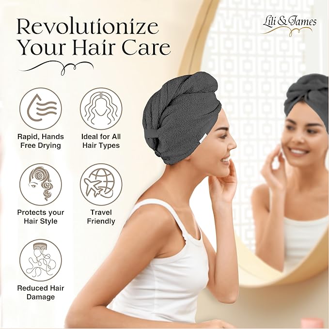 Lili&James Cotton Hair Towel Wrap - Image 6