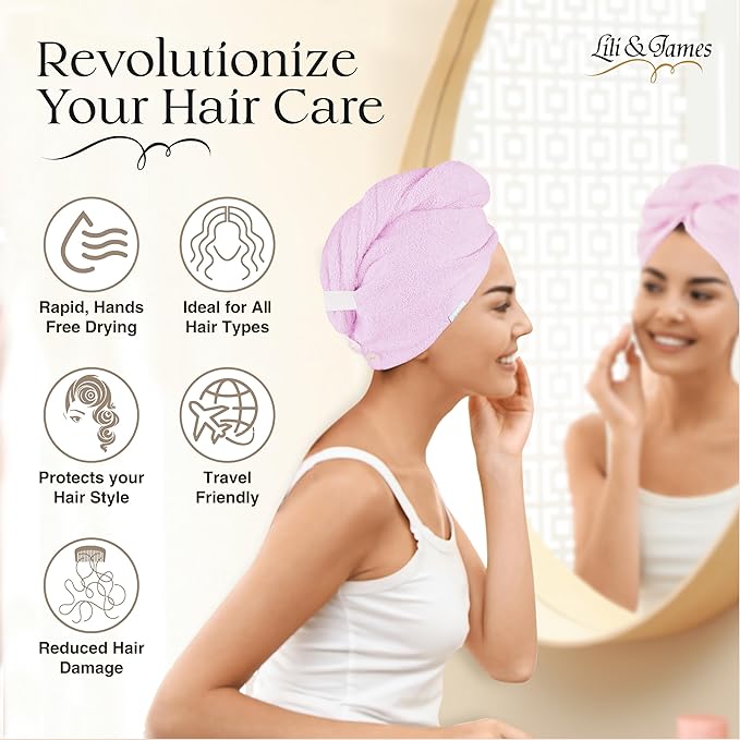 Cotton Hair Towel Wrap for Women/Kids | Quick Dry, Soft & Absorbent 420 GSM - Image 6