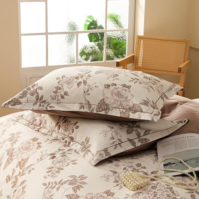 Duvet Cover Set Twin Size Floral Pattern 600 Thread Count Ultra Soft 100% Long - Image 5