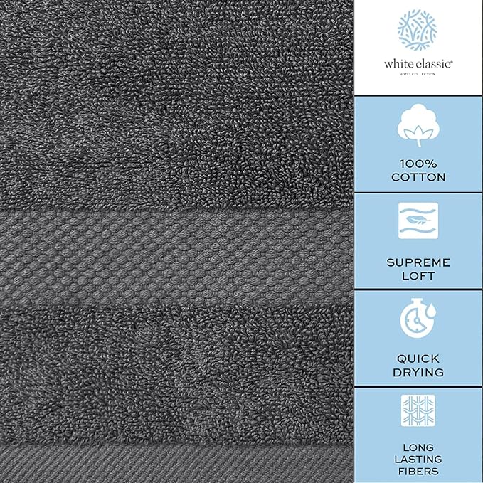 White Classic Luxury Bath Towels Extra Large - Image 7