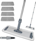 Microfiber Flat Mop for Floor Cleaning - Wet & Dry Mop for Hardwood, Vinyl, Tile Floors with 4 Reusable Washable Pads, Stainless Steel Adjustable Handle, 360° Rotatable Head
