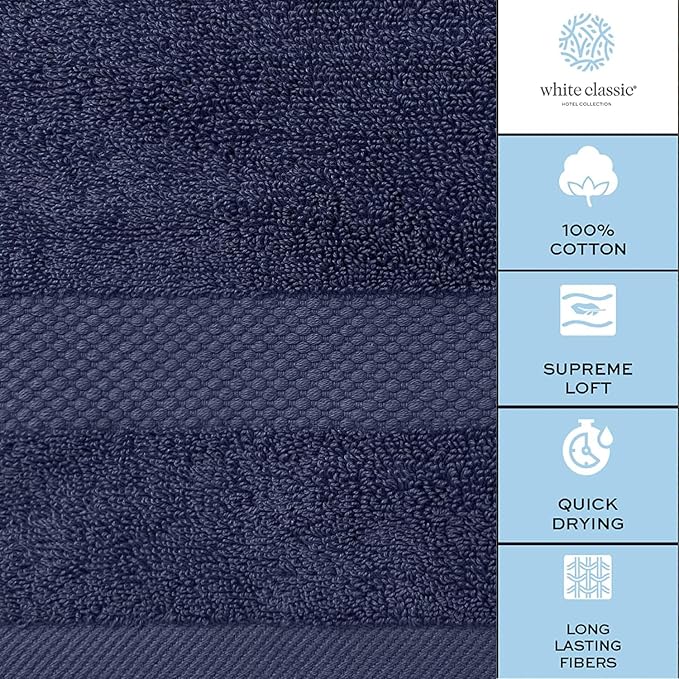 White Classic Luxury Bath Towels Large - Image 7