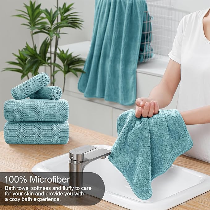 8 Piece Bath Towel Set-2 Oversized Bath Sheets, 2 Hand Towels, 4 - Image 3