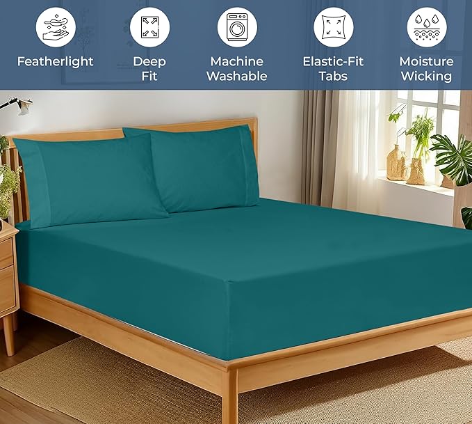 Royale Linens 100% Organic Cotton Fitted Sheet - Image 4