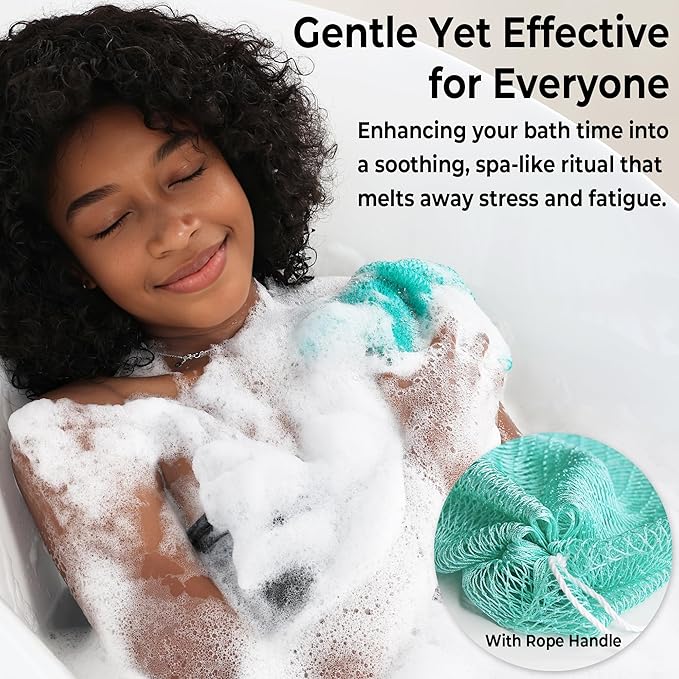 African Exfoliating Net Sponge Black & Seawave - Image 4
