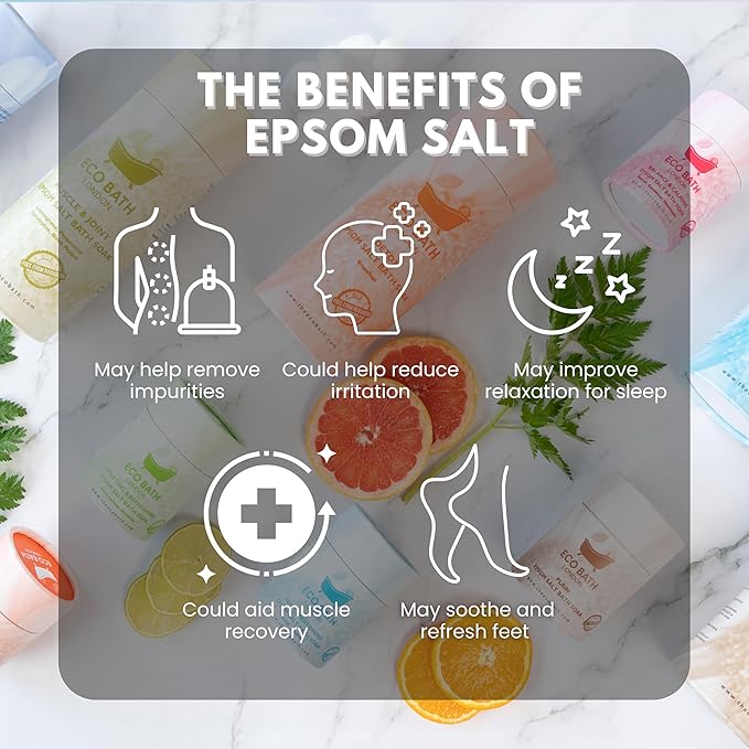 Eco Bath London Detox Epsom Salt Bath Soak – Tube 2.2 LB | Made in UK | - Image 4