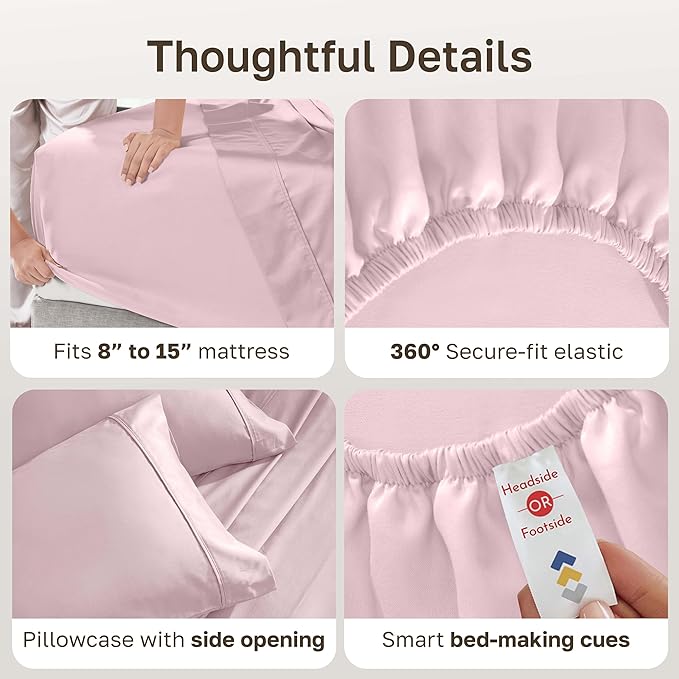 California Design Den Soft Twin Size 100% Cotton Sheet Sets, 400 Thread Count - Image 5