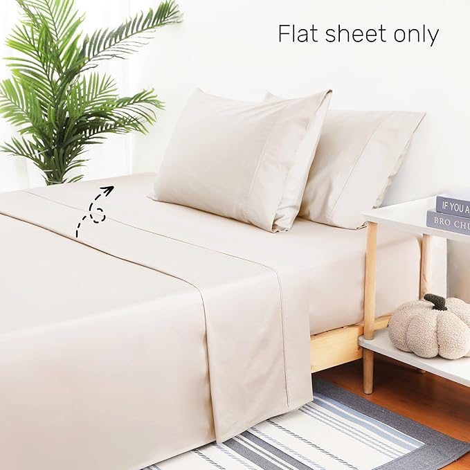 Shunjie.Home Flat Sheet Only Full Size, 400 TC 100% Egyptian Cotton Flat Sheet - Image 4