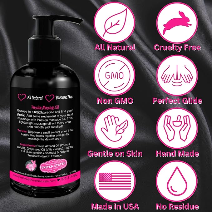 Passion Massage Oil for Date Night | Set of 2 Massaging Oils Lemon Crème & - Image 5
