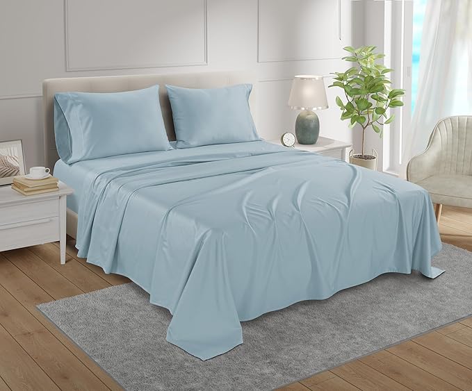 100% Egyptian Cotton Sheets California King Size, 800TC Breathable Bed Sheet Set by CHATEAUHOMECOLLECTION