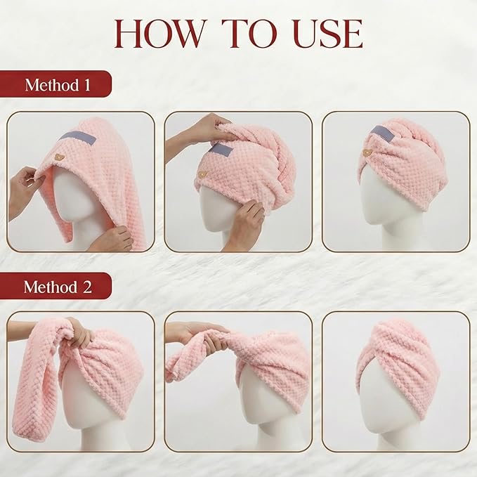3 Pack Microfiber Hair Towel Wrap - Image 6