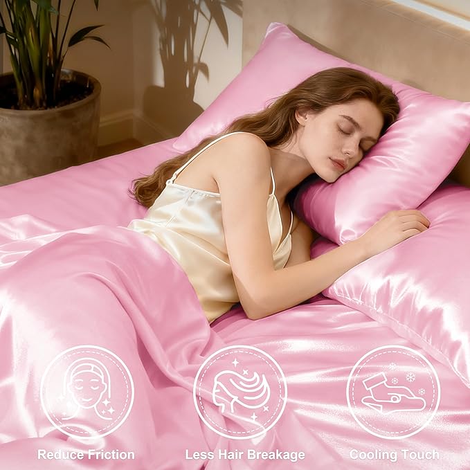 Love's cabin Twin Satin Sheets Sets - Image 3