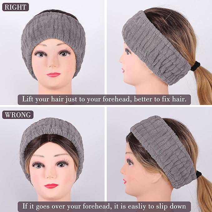 DiyJibb 9 Pcs Spa Headband for Washing Face, Skincare Headband and Wristband Set - Image 8