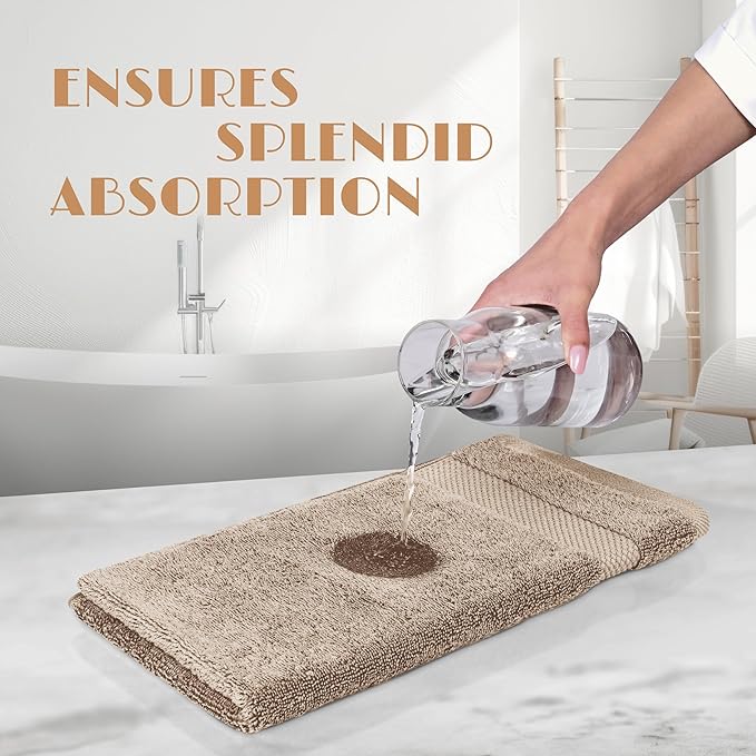White Classic Taupe Washcloths Set - Image 5