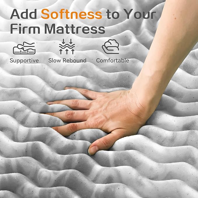 SINWEEK Mattress Topper Memory Foam Mattress Topper 1.5 Inch Queen Soft - Image 4