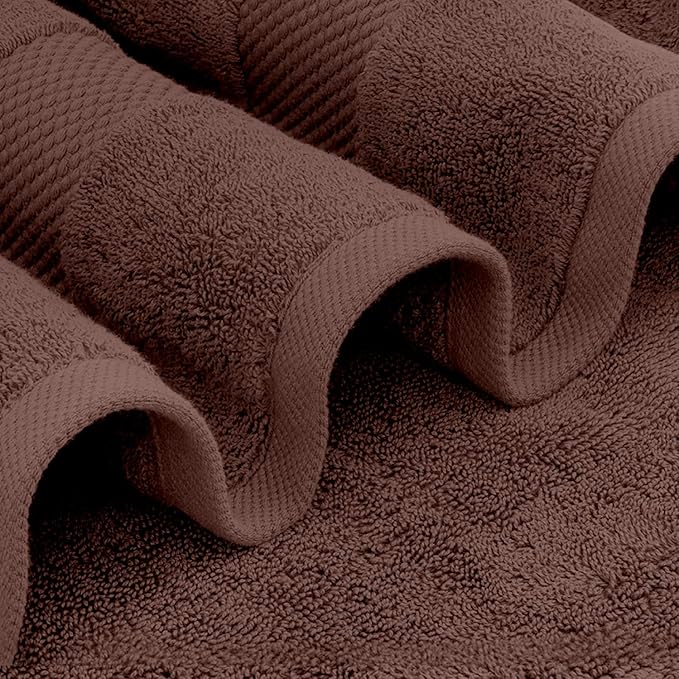 White Classic Luxury Soft Brown Bath Sheet Towels - Image 3