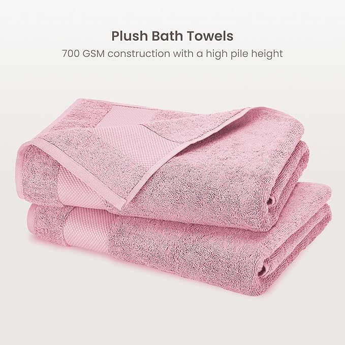 BIOWEAVES 100% Organic Cotton 700 GSM Plush Luxury Bath Towels - Image 2