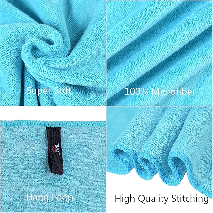 JML Bath Towel, Microfiber Bath Towels Set 6 Pack - Image 6