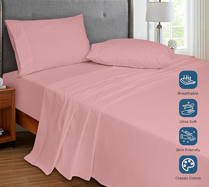 Royale Linen 100% Organic Cotton California King Flat Sheet Only - Image 4