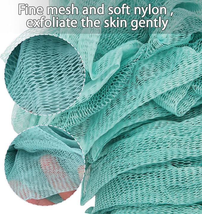 Back Scrubber for Shower, Qewro Loofah on a Stick as Shower Brush Exfoliating - Image 4