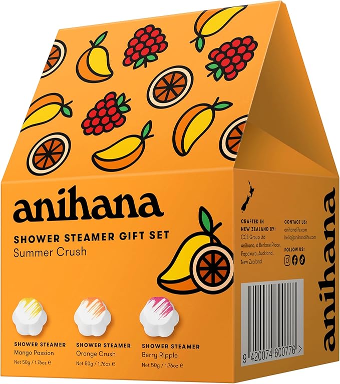 ANIHANA Shower Steamers Summer Crush 3 Pack Gift Set, Paraben Free, Mango - Image 2