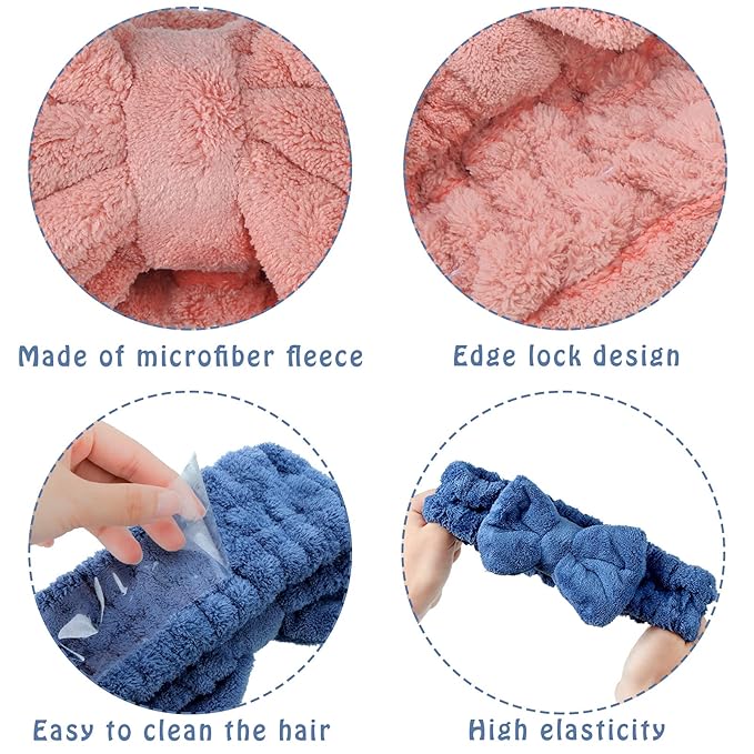 Hicarer 3 Pieces Towel Headbands - Image 2