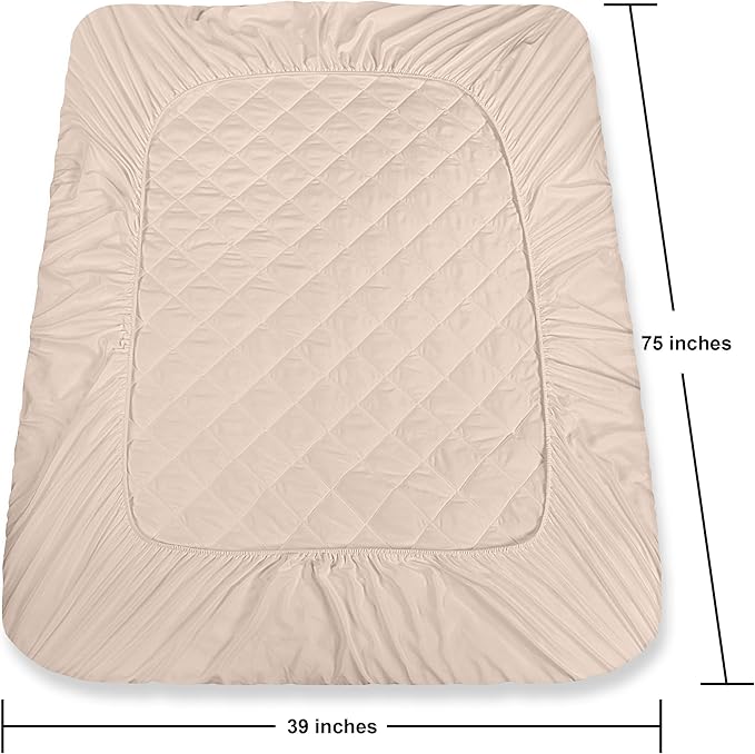 Utopia Bedding Quilted Fitted Mattress Pad, Twin Size, Elastic Fitted Mattress - Image 4