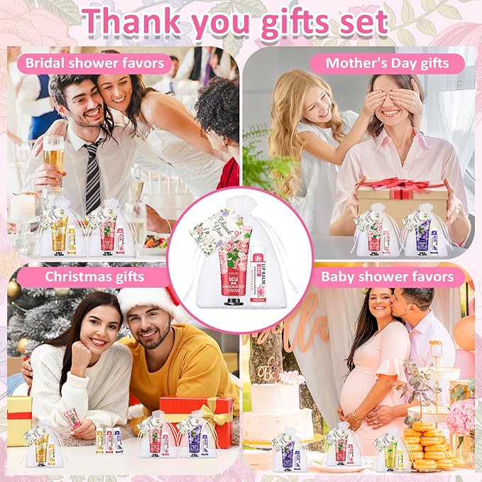 VISCOO 40 Sets Hand Cream and Lip Balm Bulk Set, Mothers Day Gifts, Teacher - Image 6