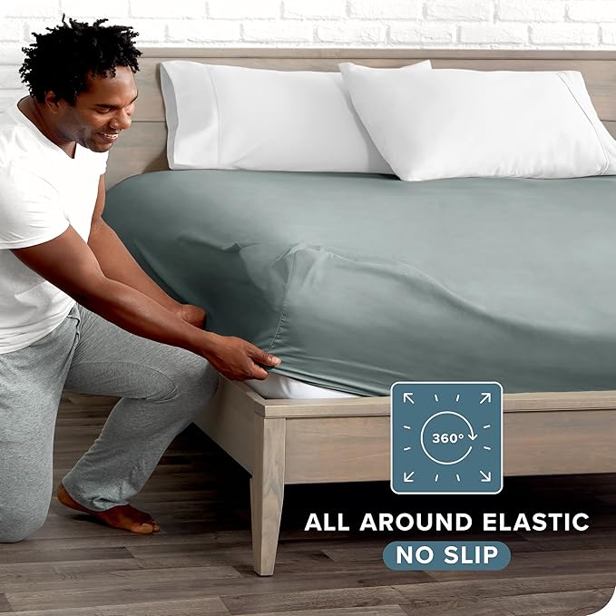 Bare Home Fitted Bottom Sheet King Size - Image 3
