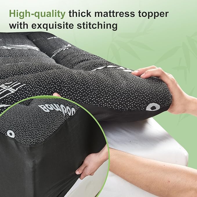 California King Size Mattress Topper Viscose Derived from Bamboo, Soft Thick - Image 5